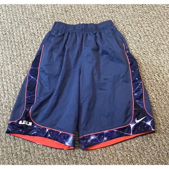 Nike Lebron James DriFit Shorts Youth Large Blue Nike Basketball - Picture 1 of 3